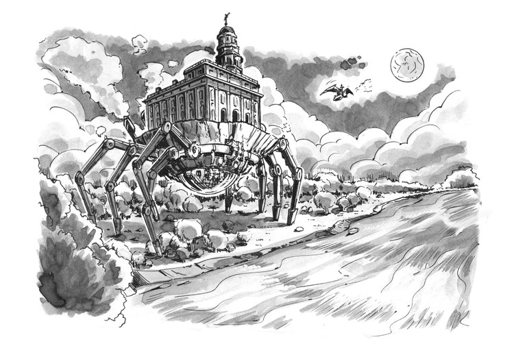 Custom illustration for Follow the Temple short story